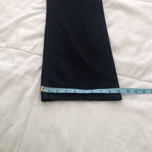 Betabrand yoga style medium S petite pants in navy w belt loops & faux pockets - Picture 5 of 6